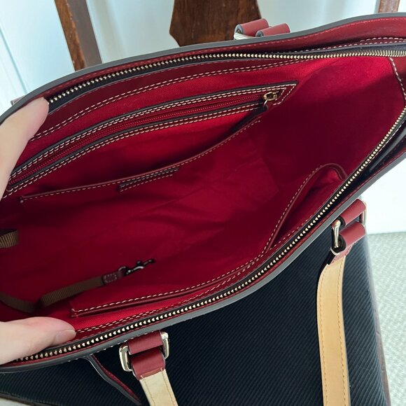 Dooney & Bourke Smooth Leather Deep Red Tote - Picture 7 of 14